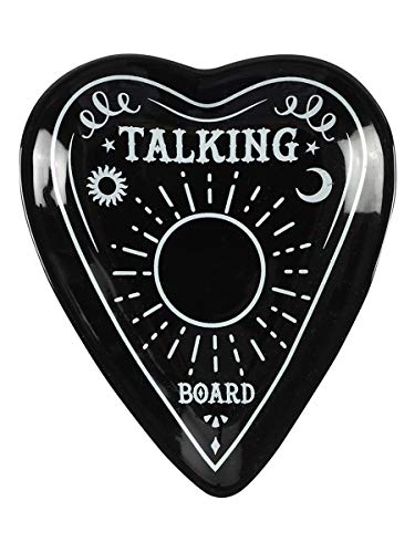 Image of Grindstore Talking Board Planchette Trinket Dish Ornament Black 10x12x2cm