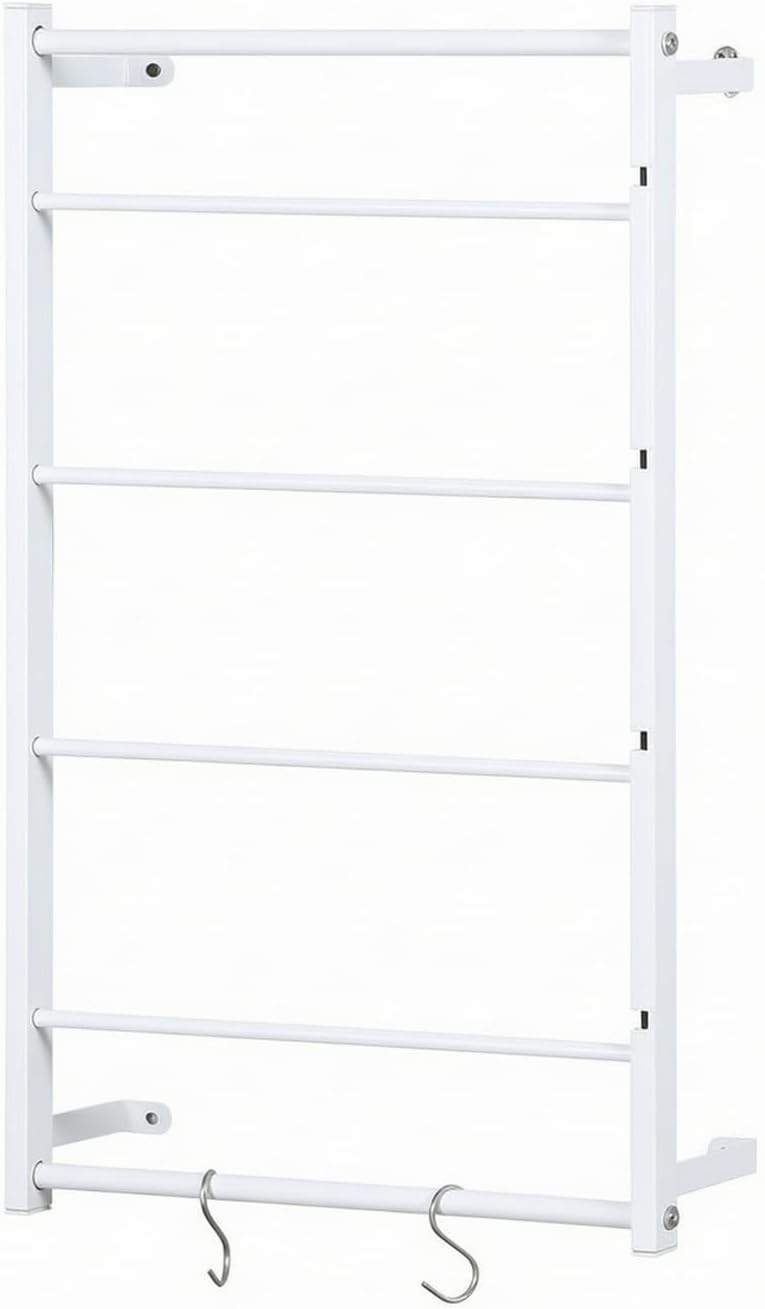 Leefasy Metal Open-Frame Storage Rack Side retaining Rails Rails, Scratch-Resistant, for Flower Shop, Craft Workspace, Crafters, White
