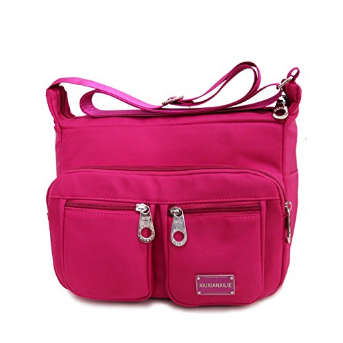 Sac à bandoulière femme tissu Oxford léger | Sac messenger loisir multipoche grand compartiment