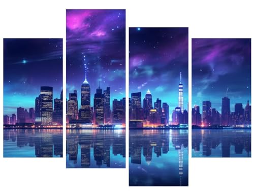 Diamond Painting Grand Format 5D Aurore : Kit Complet de Peinture Diamant Ville 180x120cm