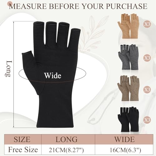 Croloose 12 Pairs Arthritis Compression Gloves Relieve Carpal Tunnel Pain Arthritis Pain Relief Gloves for Women Men Rheumatoid Tendonitis Osteoarthritis Swelling