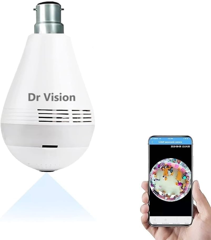 Dr Vision Bulb Wireless Ip Wifi Camera,Fish Eye 360 Degree Indoor Outdoor Usagepanoramic Mini Lamp Ir Cctv Home Security Bulb Wireless Camera - 1080P (B0CSDKP96J) Amazon Price History, Amazon Price Tracker