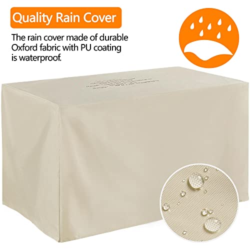 Yaheetech 43 In Outdoor Propane Fire Pit 50,000 Btu Gas Fire Pit Table With Glass Tabletop, Rattan Wicker Base And Waterproof Cover, Rectangle Gas Firepit Table For Garden/Patio, Csa Certification #TOP5