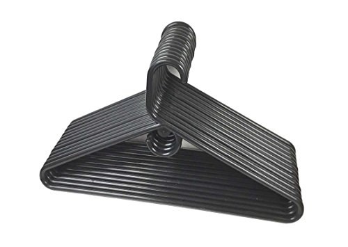 12 Pieces Adult Cloth Tubular Hangers Heavy Duty Plastic - Coat Suit Closet Organization Hanger - Black Color #TOP1