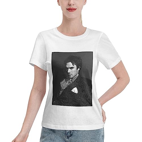 Bild: Ian-Somerhalder L�ssiges, kurz�rmliges, lockeres T-Shirt-Oberteil f�r Damen mit Grafikdruck f�r 16,99 EUR  bei Amazon