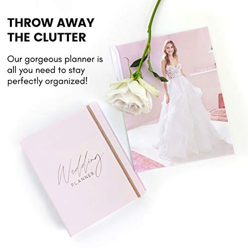Wedding Planner Book And Organizer For Brides With Gift Box | Engagement Gift For Couples | Hardcover Bridal Planning Journal Notebook | Pink & Rose Gold #TOP4