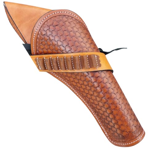 Western Gun Holster 22 .38/.357 .44/.45 Cal – Cross Draw – Handmade Full Grain Leather – Fits 4