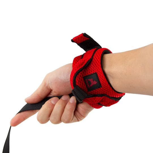 Image of Gooby Soft Mesh Wristband Surfer Leash, Red, 6 FT | Hands-free wristband; Breathable padded mesh; 6 ft; Adjustable hook-and-loop fastener; Match your harness