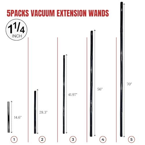 5Pack 1.25 Inch Vacuum Extension Wands plus 1-3/8'' to 1-1/4'' Vacuum Hose Adapter - 1.25 Inch Shop Vac Extension Tubes, Accessories and Attachment 32mm & 35mm, Replacement Vacuum Cleaner Pipe Tubes by GHAMADE - Image 3