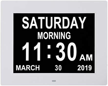 TMCC 10 INCH Digital Calendar Day Clocks Extra Large Non-Abbreviated Day&Month Dementia Clock with 5 Alarm Options,Perfect for Seniors + Impaired Vision Elderly