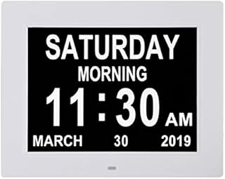 TMCC 10 INCH Digital Calendar Day Clocks Extra Large Non-Abbreviated Day&Month Dementia Clock with 5 Alarm Options,Perfect for Seniors + Impaired Vision Elderly