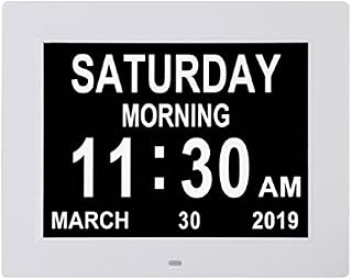Digital Calendar Day Clocks Extra Large Non-Abbreviated Day&Month.Perfect for Seniors + Impaired Vision