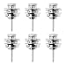 6Pcs Yootones Guitar Strap Locks Flat Round Head Heavy Duty Metal Button Security Straplock Compatible with Electric Acoustic Guitar, Bass, Ukulele (Silver)