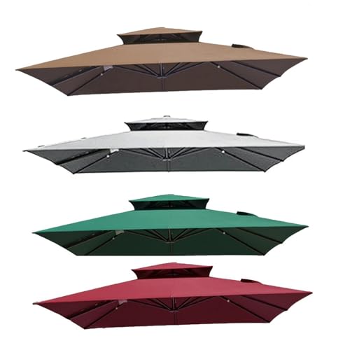 MACAGGTNTU 300x300cm Telo di Ricambio per Offset/Ombrello, Tessuto di Ricambio per Quadrato Ombrellone Copertura di Ricambio per Ombrellone da Mercato Esterno(Khaki)