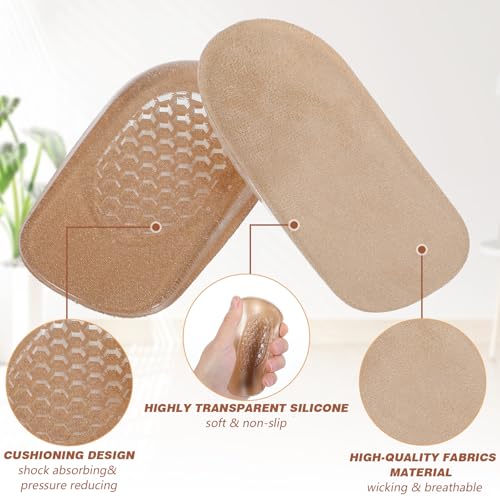 Image of Heel Lifts, Gel Shoe Lifts for Uneven Legs 0.47 Inch Heel Lifts for Leg Length Discrepancy Soft Height Increase Insoles Shoe Lifts for Women Men, Comfort Half Foot Pads for Heel Pain
