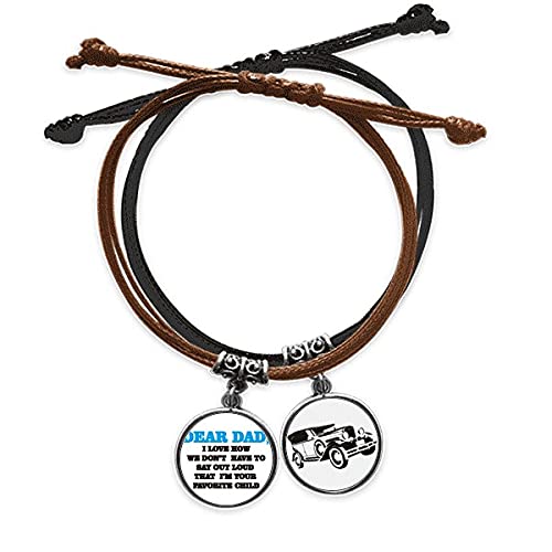 Bracelet corde cher papa en cuir ajustable pour éviter les irritations