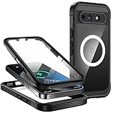 【両面保護・米軍MIL規格・Magsafe対応】CSZENMEN Google Pixel 10A 用 ケース マグネット搭載 [本体の色・ソフトシリカゲルバンパー]耐衝撃 ワイヤレス充電対応 黄変防止[内蔵型スクリーンプロテクター・極透明9H強化ガラス]防塵 指紋防止 マグセーフ対応 スマホケース ピクセル10A カバー「ブラック」