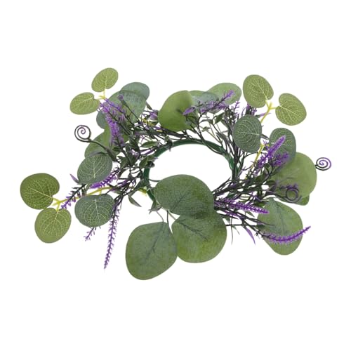Cabilock Realistic Leaf Candle Wreath Ring Greenery Decor for Wedding Thanksgiving Christmas Celebrations