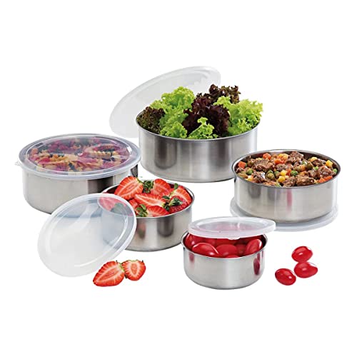 Conjunto De Potes Bowls Em Inox 5 Peças