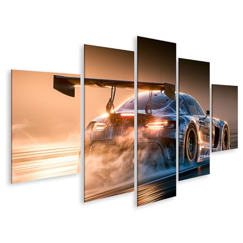 Impression sur toile voiture de course islandburner grand tableau pour amateurs de voitures