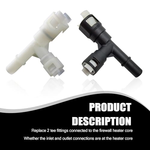 gunroil 2 Pack Car Heater Inlet Hose Joint, Three-way Design, Vehicle Cooling Water Pipe Connector, Compatible with Select Cadillac Chevrolet GMC OEM #15055343 15055342 (Black & White)