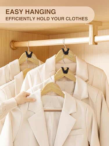 Smartor Clothes Hanger Connector Hooks 60 Pack, Closet Storage and Organization as Hangers Space Saving, Hanger Add on Hook as Closet Organizer, Stacking Hangers, Cascading Space Saver, Black