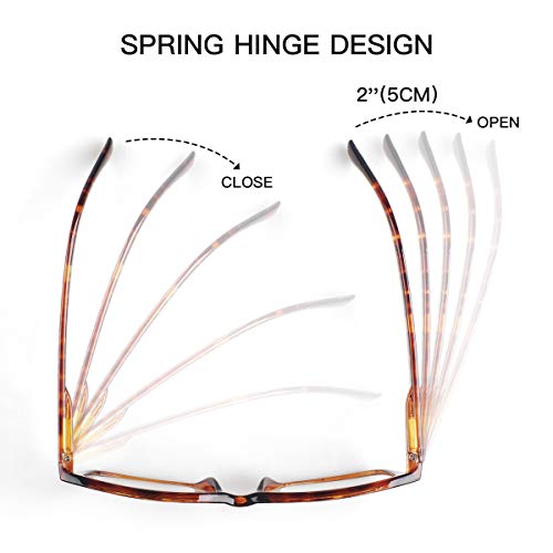 Hindar Panda 3 Pairs Reading Glasses Blue Light Blocking,Spring Hinge Readers For Men Amber Tint Anti Uv Digital Eyestrain (3 Pack Mix Color, 1.5) #TOP2