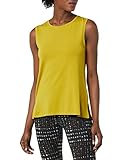Una marca de Amazon Core 10 Camiseta de Tirantes de Yoga sin Mangas de Cobertura Completa, Ajuste Estándar y Algodón Pima Suave Mujer, Amarillo Mostaza Oscuro, L