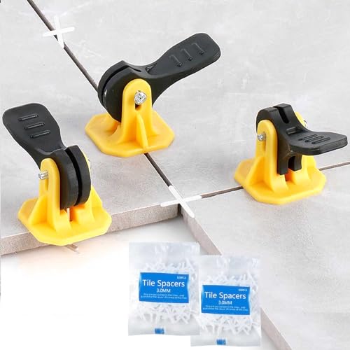 FACITE 50pcs Tile Leveling System Reusable+200pcs Cross Tile Spacers 1/8"+50pcs