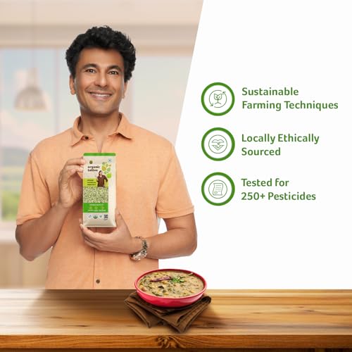 Image of Organic Tattva - Organic Green Moong Dal Split Chilka (Hari Moong Dal) 1 KG | 100% Organic, Gluten Free and NO Additives | Unpolished