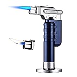 🔥 【ENCENDEDOR DE CIGARROS TRIPLE JET FLAME】 Encendedor de antorcha confiable que produce una llama de chorro fuerte y ajustable, este encendedor de antorcha de butano de llama de triple chorro de metal antorcha con herramienta de corte de puros incorporada. Gas butano recargable y perfecto para encender tu puro o cigarrillo. * COMBUSTIBLE DE BUTANO NO INCLUIDO en los encendedores de antorcha.