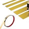 Gold Wall Trim Molding, 16.4 ft Stainless Steel Peel and Stick Wall Trim Metalized Mirror-Like Finish, Flexible Mirror Wall Ceiling Floor Cabinet Tile Edge Moulding for Fireplace (16.4ft x 0.78 in)