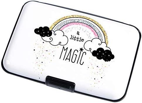 Aluminum Wallet RFID Blocking Metal Credit Card Holder Slim Hard Case (Sparkle Rainbow)