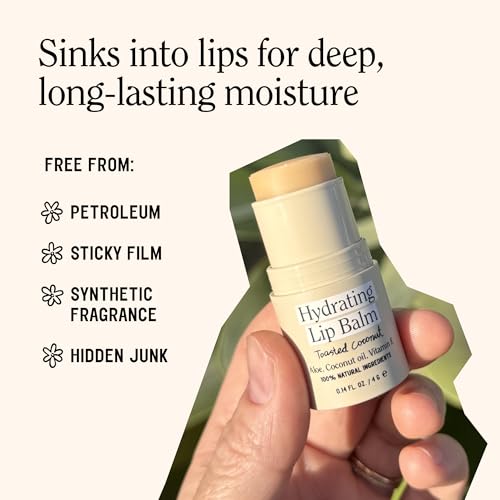 California Naturals Hydrating Lip Balm Duo for Dry Chapped Lips, Petroleum Free, Natural, Cruelty Free, 100% Naturally Derived, Toasted Coconut and Summer Fig, 0.28 oz Each