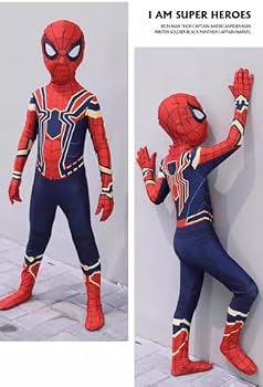 Jorunb Spider Man Costume Cosplay Set, Spandex 3D Superhero ...