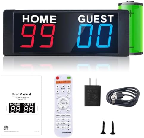 YZ LED Portable Digital Scoreboard, Tabletop Electronic Scoreboar...