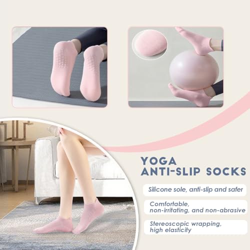 Yoga Starter Set,Home Pilates Essentials Kit Pilates Ring and Ball Set for Women Workouts,Pilates Equipment with 10inYoga Ball Figure 8 Resistance Band Pilates Bands Toning Fitness Starter Set by Generic - Image 9