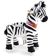 PonyCycle Offizielles Fahrt auf Zebra Kleinkind-Ritt auf Spielzeug (mit Bremse / 76 cm Höhe/Größe...