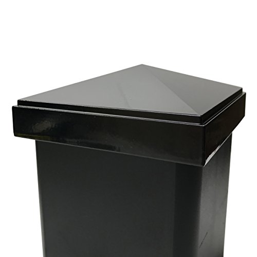 4" x 4" Aluminium Pyramid Post Cap for Metal Posts - Pressure Fit - Black