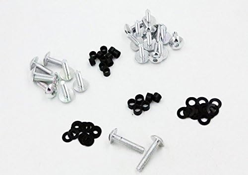 Miniatura 6 de XKMT-Kit de tornillos de carenado de espiga plateada compatible con Kawasaki Ninja ZX-6R/636/ZX-6RR 2003, 2004, 2005, 2006 [B00YWCOXGY]