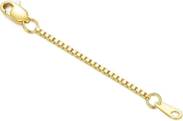 10K Yellow Gold 1"/2"/3" Necklace Extender Chain with Double Clasps, 10K Gold Necklace Extender Bracelet Anklet Extension Chain, Bracelet Extender 10K Gold