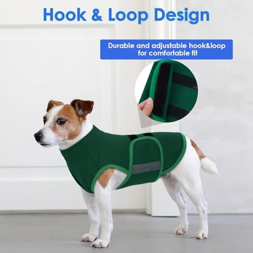 Image of MIGOHI Dog Anxiety Relief Coat,Comfort Anxiety Vest for Dogs,Adjustable Dog Anxiety Calming Wrap for Fireworks,Travel,Separation,Anxiety Jacket for Medium Dogs,M,Green