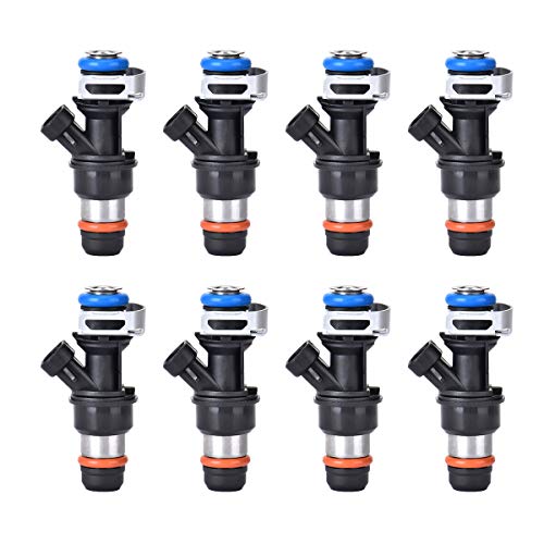 17113698 25317628 FJ10062 FJ315 17113553 Fuel Injectors for 2001-2007 Buick Rainer Chevy Silverado Sierra Cadillac Escalade Suburban Tahoe GMC Yukon Hummer 4.8L 5.3L 6.0L, 8Pcs (Black/Blue)