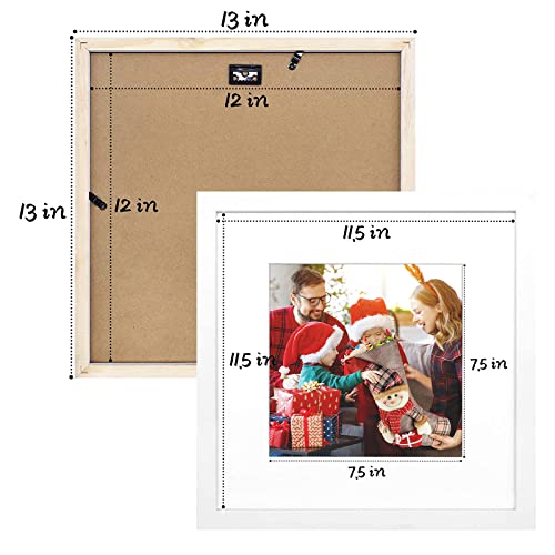 Golden State Art, 12X12 Solid Wood Frames With Tempered Glass, Display 12X12 Or 8X8-Inch Pictures, White, Wall Display #TOP6