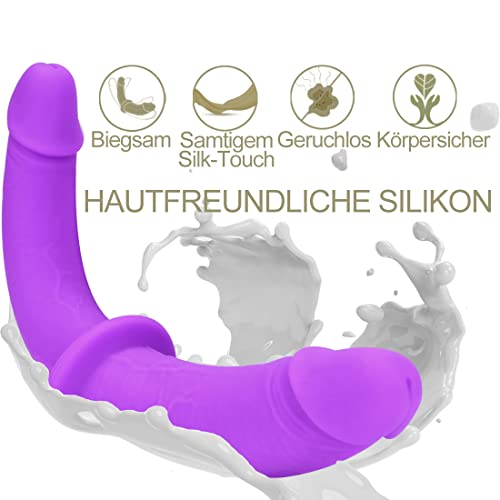 Titigerella Harness Strap On Silicone Dildo G Spot Stimulator Detachable Double Dildos Vagina Massager Female Masturbator Adult Sex Toy For Women Lesbian And Couples, Purple #TOP2