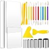 Honoson 24 Pcs Clay Sculpting Tools Kits Polymer Clay Tools DIY Set with Roller, Acrylic Sheet, Scraper Backing Board, Round Circle Shape Cutter, Shaping for Art Craft(Colorful)
