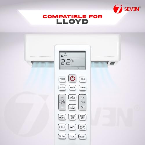Image of 7SEVEN Compatible with Lloyd AC Remote Control Model 253 Suitable for GLS18I5FWBEW GLS18I3FWAGC 1 1.5 2 Ton Split and Window Air Conditioner - Match Each Key by Key Exactly with Existing AC Remote