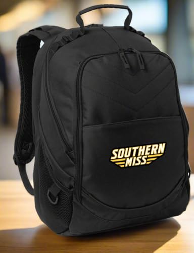 Image of Broad Bay Southern Mississippi Backpack | Official USM Golden Eagles Logo, Padded Laptop Computer Section, Premium 600 Denier Nylon Fabric,