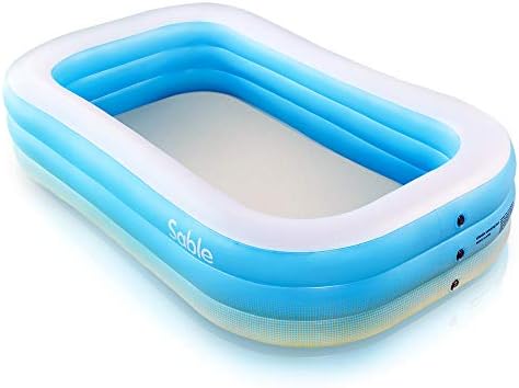 Inflatable Pool, Sable Blow up Kiddie Pool for Family, Garden, Outdoor, Backyard, 92" X 56" X 20", for Ages 3+