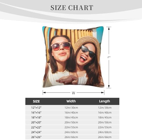 LMQJDZ Personalised Cushion Cover, Photo Custom Cushion Cover Double Sided Printed Customizable with Any Photo and Text,Perfect for Birthday, Mother'S Day, Personalised Gifts, (40x40cm)